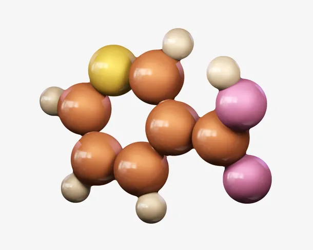 红色维生素B3分子形状素材免抠