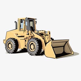 手绘工程机械装载机设计素材免抠