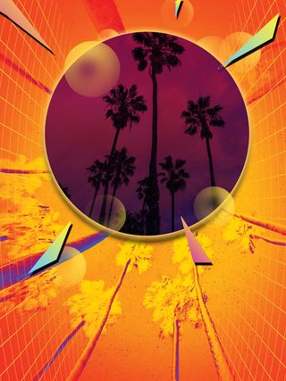 橙色扁平几何渐变纹理高清