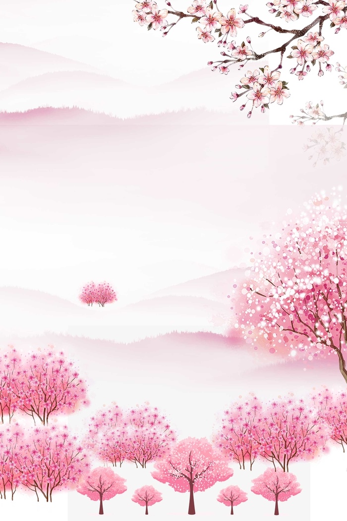 唯美春天醉美樱花节春季旅游高清文艺清新背景
