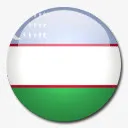 乌兹别克斯坦国旗国圆形世界旗免抠