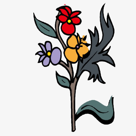 手绘花树免抠