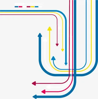 彩色箭头路线免抠
