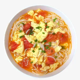 撒了葱花的美食番茄鸡蛋面免抠