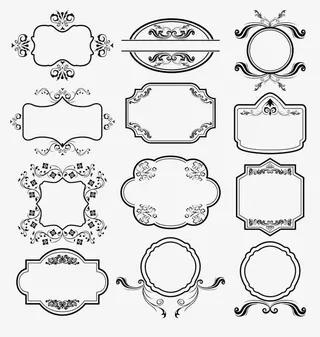 欧美复古边框免抠