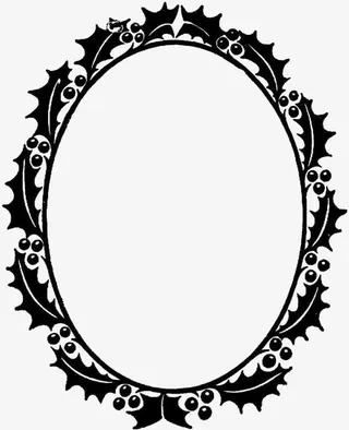 椭圆圣诞边框插图免抠