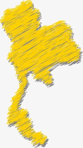 线条手绘泰国地图免抠