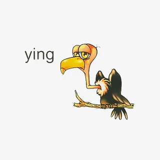 卡通秃鹰学拼音插图免抠