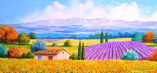 田园油画背景高清