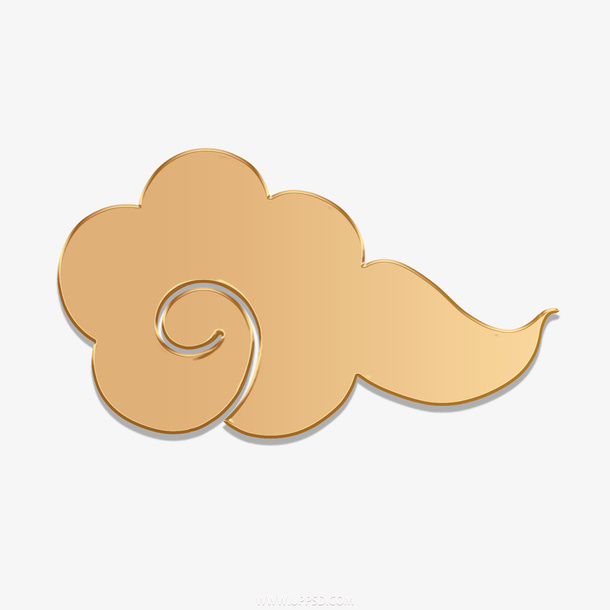 金色祥云金边免抠