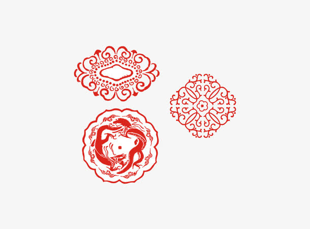 中国风古典装饰红色边框免抠