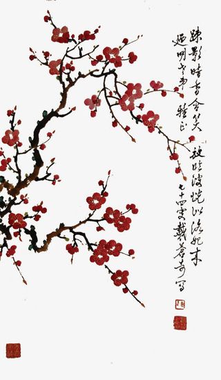 花枝漂浮花瓣气泡简洁大方树叶树免抠