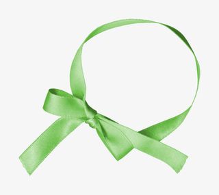 蝴蝶结打结青色丝带免抠