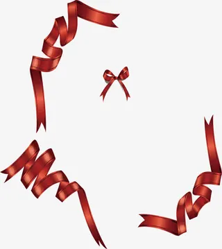 漂亮红色飘带矢量免抠