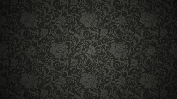 黑色简约中国风花纹免抠