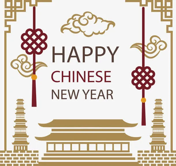 中国风新年春节海报免抠