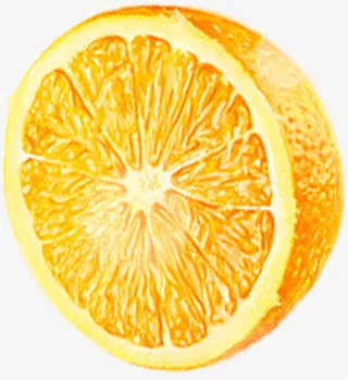 黄色橙子切开免抠