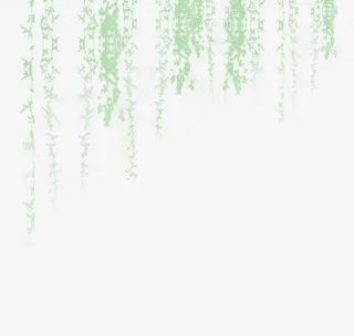 创意合成水墨绿色的柳树倒影免抠