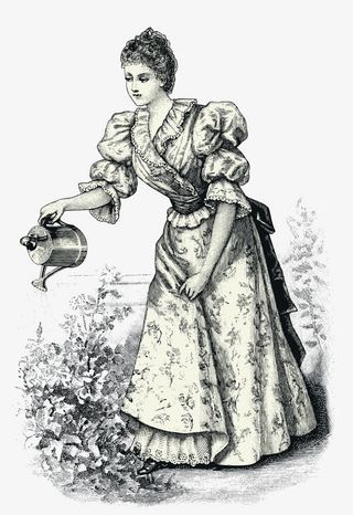 中世纪欧美贵妃插画矢量免抠