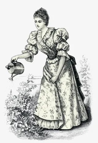 中世纪欧美贵妃插画矢量免抠