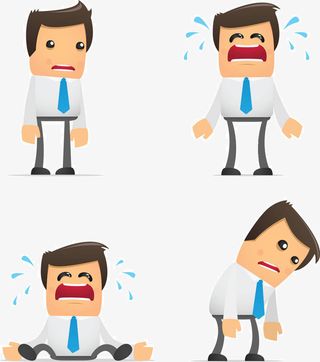 卡通遗憾的公务员免抠