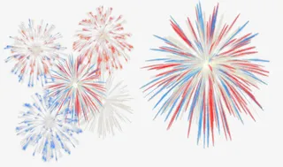 蓝红烟花免抠