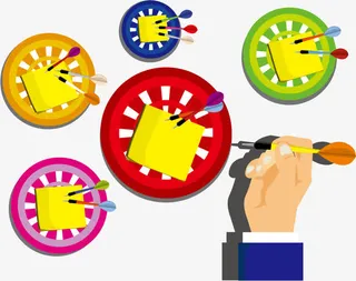 矢量飞镖纸条免抠