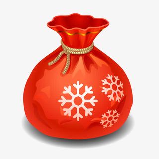 红色雪花钱袋免抠素材免抠