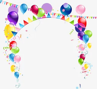 节日飘旗汽球元素素材免抠