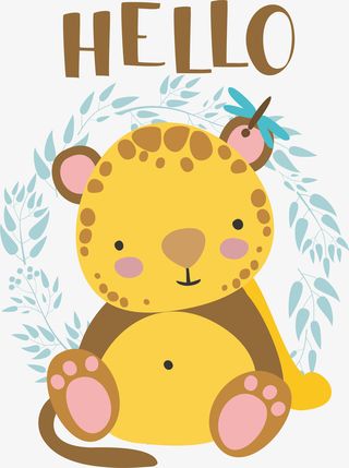 可爱小老虎你好春天免抠