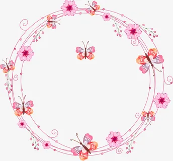 蝴蝶飞舞花朵装饰免抠