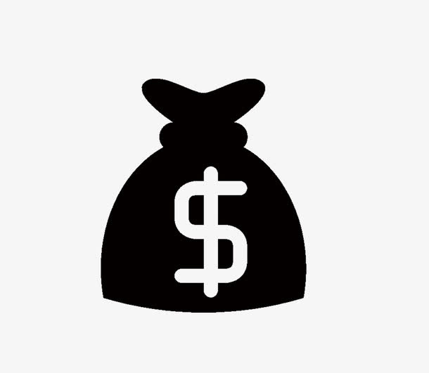 黑色金币袋子免抠