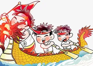 龙舟团结端午节装饰免抠