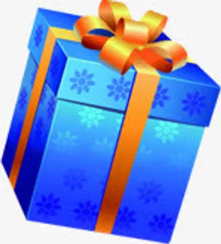 蓝色礼盒海报设计免抠