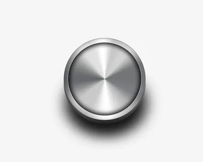 银色金属立体按钮免抠