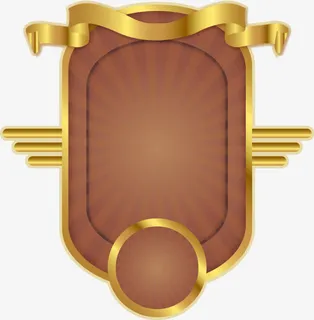 手绘褐色底纹金边飘带免抠 手绘褐色底纹金边飘带免抠