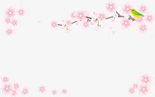 粉色美丽春季桃花免抠