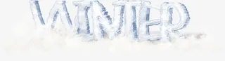 雪地白色英文字母免抠