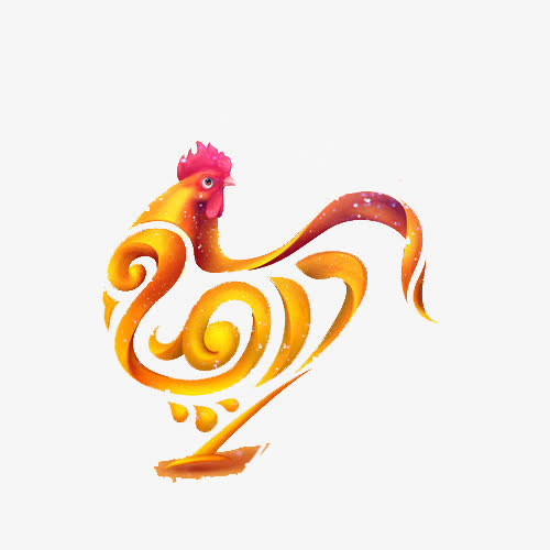 金鸡独立新年元素免抠