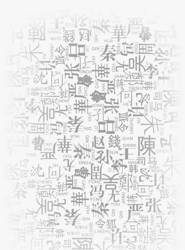 不规则百家姓免抠