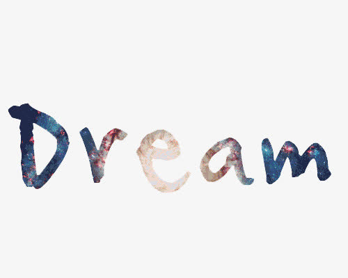 dream星空梦想艺术字免抠