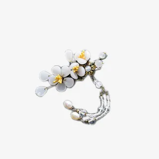 白色玉石复古发梳免抠