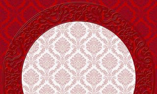 红褐色花纹边框装饰免抠