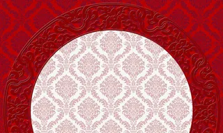 红褐色花纹边框装饰免抠