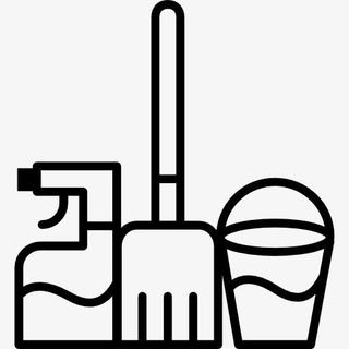 拖把、水桶和喷淋清洗图标免抠