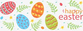 彩蛋树枝复活节横幅免抠