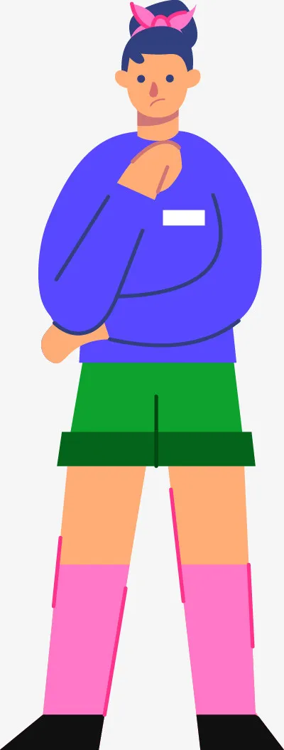 扁平化UI糖果色人物插画免抠