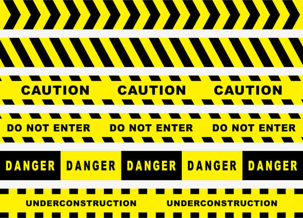 黄黑警戒带免抠