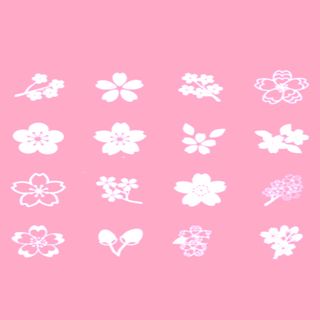 各种樱花的可爱纹理免抠