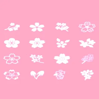 各种樱花的可爱纹理免抠